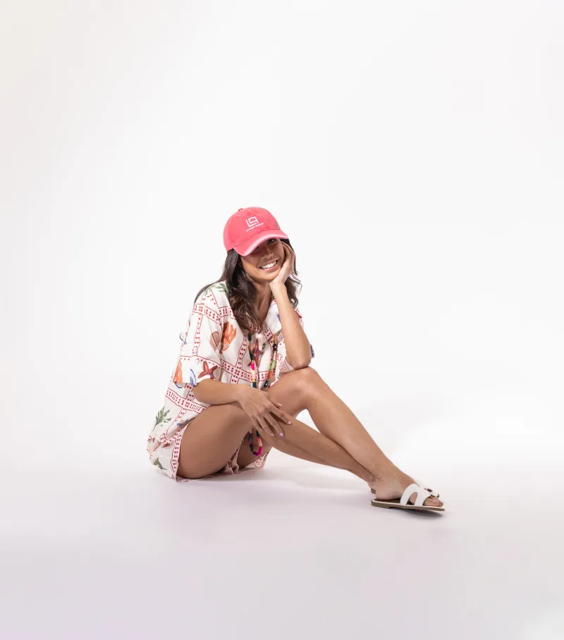 Ensemble short marine Licorne Passion en pied, chemise oversize et short aux motifs étoiles de mer